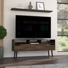 Tuhome Oslo Tv Stand for TV's up 51 in. Two Drawers, Four Legs, Three Open Shelves, Dark Walnut RLC6708